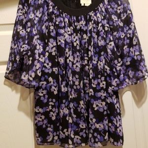Kate Spade silk hydrangea blouse